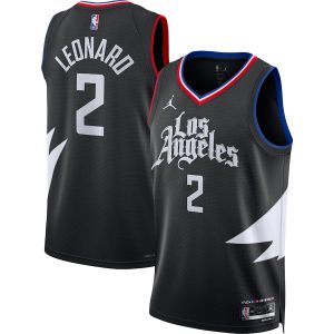 Unisex LA Clippers Kawhi Leonard Jordan Brand Black Swingman Jersey – Statement Edition