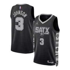 Unisex San Antonio Spurs Keldon Johnson Jordan Brand Black Swingman Jersey – Statement Edition