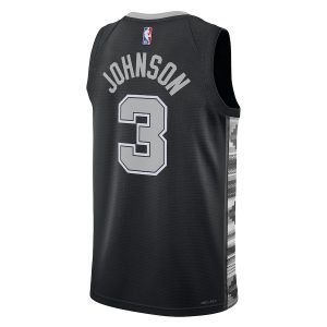 Unisex San Antonio Spurs Keldon Johnson Jordan Brand Black Swingman Jersey – Statement Edition