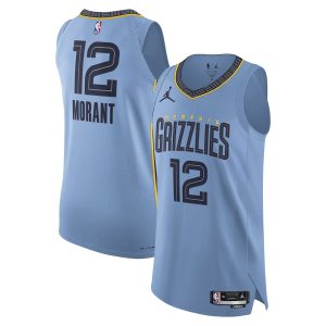 Men’s Memphis Grizzlies Ja Morant Jordan Brand Light Blue Authentic Player Jersey – Statement Edition