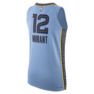 Men’s Memphis Grizzlies Ja Morant Jordan Brand Light Blue Authentic Player Jersey – Statement Edition