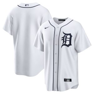 Men’s Detroit Tigers Nike White Home Blank Replica Jersey