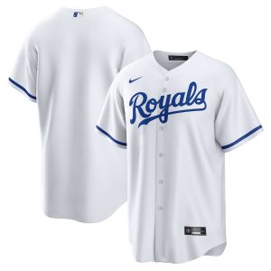 Men’s Kansas City Royals Nike White Home Blank Replica Jersey