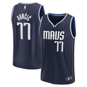 Men’s Dallas Mavericks Luka Doncic Fanatics Branded Navy Fast Break Replica Player Jersey – Statement Edition