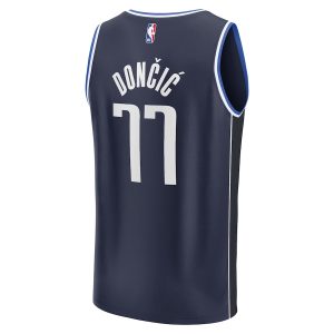 Men’s Dallas Mavericks Luka Doncic Fanatics Branded Navy Fast Break Replica Player Jersey – Statement Edition