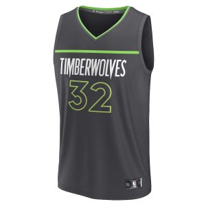 Men’s Minnesota Timberwolves Karl-Anthony Towns Fanatics Branded Anthracite Fast Break Replica Player Jersey – Statement Edition