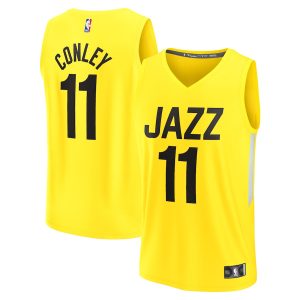 Men’s Utah Jazz Mike Conley Fanatics Branded Yellow Fast Break Replica Jersey – Icon Edition