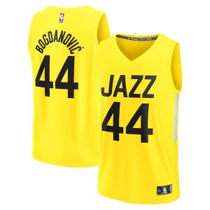 Men’s Utah Jazz Bojan Bogdanovic Fanatics Branded Yellow Fast Break Replica Jersey – Icon Edition