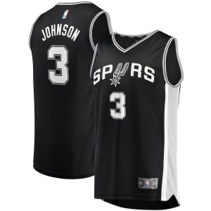 Men’s San Antonio Spurs Keldon Johnson Fanatics Branded Black Fast Break Replica Jersey – Icon Edition