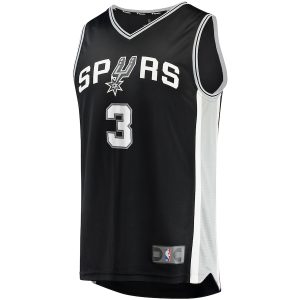 Men’s San Antonio Spurs Keldon Johnson Fanatics Branded Black Fast Break Replica Jersey – Icon Edition