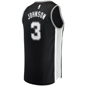 Men’s San Antonio Spurs Keldon Johnson Fanatics Branded Black Fast Break Replica Jersey – Icon Edition