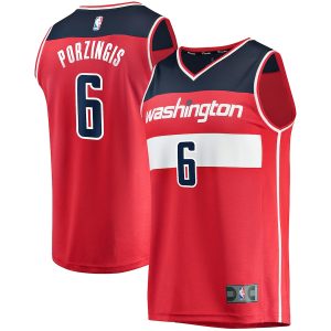 Men’s Washington Wizards Kristaps Porzingis Fanatics Branded Red Fast Break Replica Jersey – Icon Edition