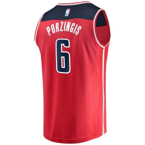 Men’s Washington Wizards Kristaps Porzingis Fanatics Branded Red Fast Break Replica Jersey – Icon Edition