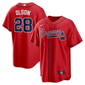 Men’s Atlanta Braves Matt Olson Nike Red Alternate Replica Player Jersey