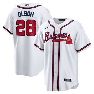 Men’s Atlanta Braves Matt Olson Nike White Home Replica Player Jersey