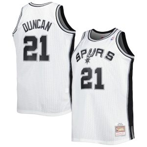 Men’s San Antonio Spurs Tim Duncan Mitchell & Ness White Big & Tall Hardwood Classics 1998/99 Swingman Jersey