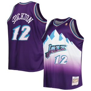 Men’s Utah Jazz John Stockton Mitchell & Ness Purple Big & Tall Hardwood Classics 1996/97 Swingman Jersey