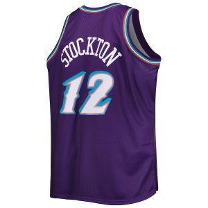 Men’s Utah Jazz John Stockton Mitchell & Ness Purple Big & Tall Hardwood Classics 1996/97 Swingman Jersey