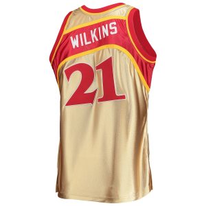 Men’s Atlanta Hawks Dominique Wilkins Gold Mitchell & Ness 75th Anniversary 1986/87 Hardwood Classics Swingman Jersey