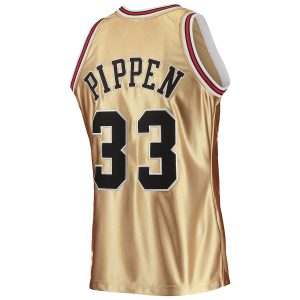 Men’s Chicago Bulls Scottie Pippen Gold Mitchell & Ness 75th Anniversary 1997/98 Hardwood Classics Swingman Jersey