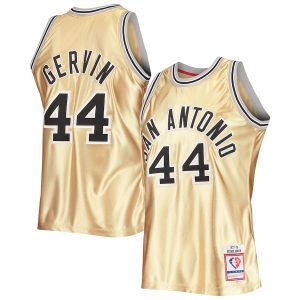 Men’s San Antonio Spurs George Gervin Gold Mitchell & Ness 75th Anniversary 1977/78 Hardwood Classics Swingman Jersey