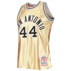 Men’s San Antonio Spurs George Gervin Gold Mitchell & Ness 75th Anniversary 1977/78 Hardwood Classics Swingman Jersey