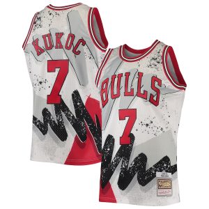 Men’s Chicago Bulls Toni Kukoc Mitchell & Ness White Hardwood Classics 1995/96 Hyper Hoops Swingman Jersey