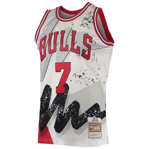 Men’s Chicago Bulls Toni Kukoc Mitchell & Ness White Hardwood Classics 1995/96 Hyper Hoops Swingman Jersey