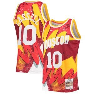 Men’s Houston Rockets Sam Cassell Mitchell & Ness Red Hardwood Classics 1993/94 Hyper Hoops Swingman Jersey