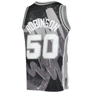 Men’s San Antonio Spurs David Robinson Mitchell & Ness Black Hardwood Classics 1998/99 Hyper Hoops Swingman Jersey