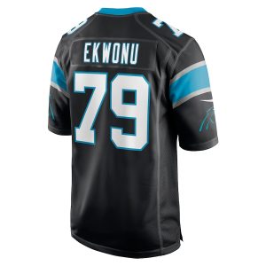 Men’s Carolina Panthers Ikem Ekwonu Nike Black Player Game Jersey