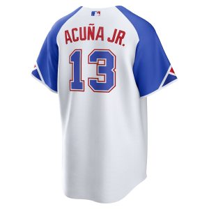 Men’s Atlanta Braves Ronald Acuña Jr. Nike White City Connect Replica Player Jersey