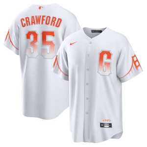 Men’s San Francisco Giants Brandon Crawford Nike White City Connect Replica Player Jersey