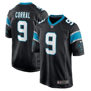 Men’s Carolina Panthers Matt Corral Nike Black Player Game Jersey