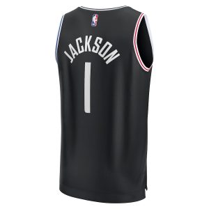 Men’s LA Clippers Reggie Jackson Fanatics Branded Black Fastbreak Jersey – City Edition