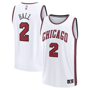 Men’s Chicago Bulls Lonzo Ball Fanatics Branded White Fastbreak Jersey – City Edition