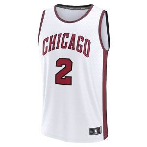 Men’s Chicago Bulls Lonzo Ball Fanatics Branded White Fastbreak Jersey – City Edition