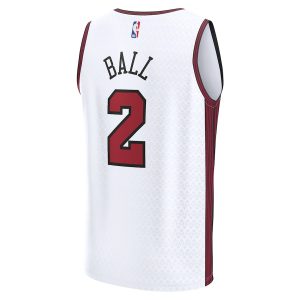 Men’s Chicago Bulls Lonzo Ball Fanatics Branded White Fastbreak Jersey – City Edition