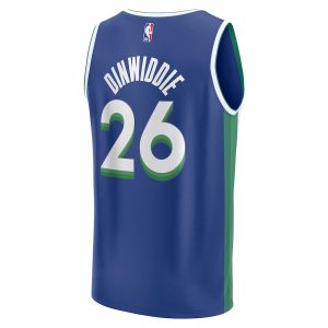 Men’s Dallas Mavericks Spencer Dinwiddie Fanatics Branded Blue Fastbreak Jersey – City Edition