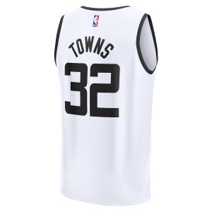 Men’s Minnesota Timberwolves Karl-Anthony Towns Fanatics Branded White Fastbreak Jersey – City Edition