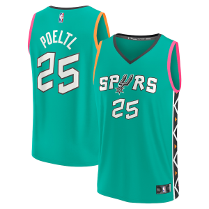 Men’s San Antonio Spurs Jakob Poeltl Fanatics Branded Green Fastbreak Jersey – City Edition