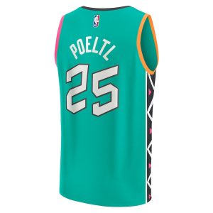 Men’s San Antonio Spurs Jakob Poeltl Fanatics Branded Green Fastbreak Jersey – City Edition