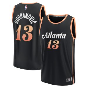 Men’s Atlanta Hawks Bogdan Bogdanovic Fanatics Branded Black Fastbreak Jersey – City Edition