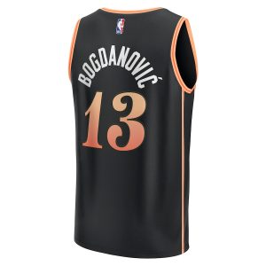 Men’s Atlanta Hawks Bogdan Bogdanovic Fanatics Branded Black Fastbreak Jersey – City Edition