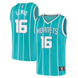 Men’s Charlotte Hornets Scottie Lewis Fanatics Branded Teal Fast Break Replica Jersey – Icon Edition