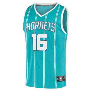 Men’s Charlotte Hornets Scottie Lewis Fanatics Branded Teal Fast Break Replica Jersey – Icon Edition