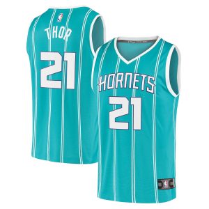 Men’s Charlotte Hornets JT Thor Fanatics Branded Teal Fast Break Replica Jersey – Icon Edition