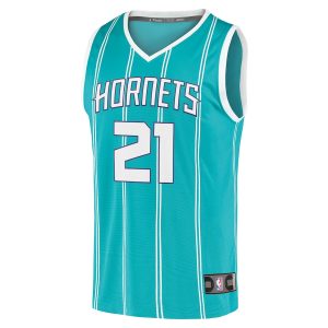 Men’s Charlotte Hornets JT Thor Fanatics Branded Teal Fast Break Replica Jersey – Icon Edition