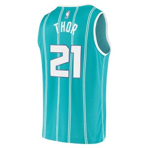 Men’s Charlotte Hornets JT Thor Fanatics Branded Teal Fast Break Replica Jersey – Icon Edition