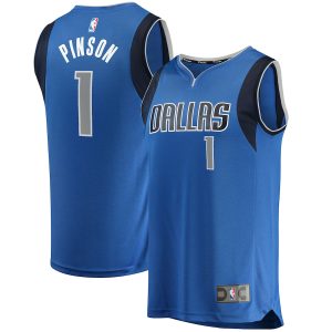 Men’s Dallas Mavericks Theo Pinson Fanatics Branded Blue Fast Break Replica Jersey – Icon Edition